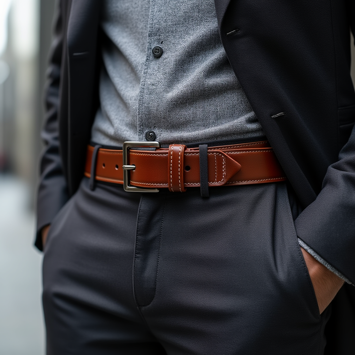 Velinor - Ceinture réversible en cuir véritable